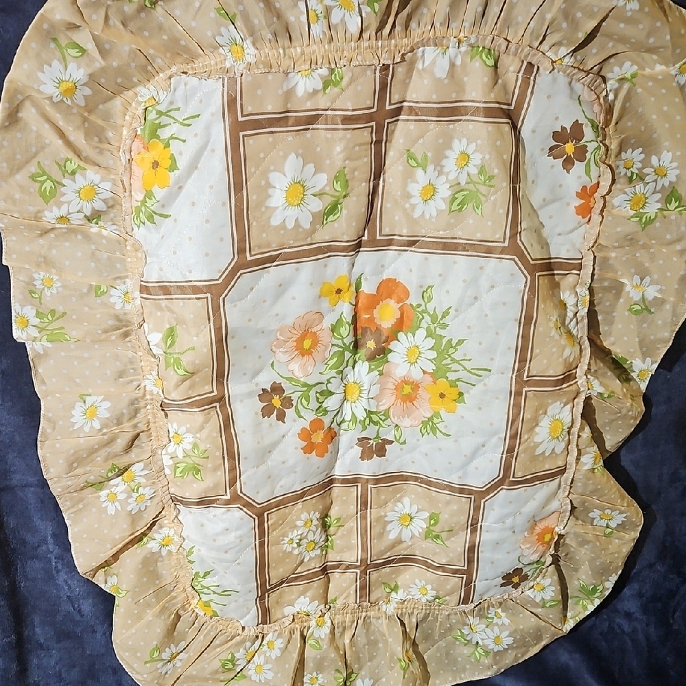 Vintage Floral Ruffled Pillow Sham